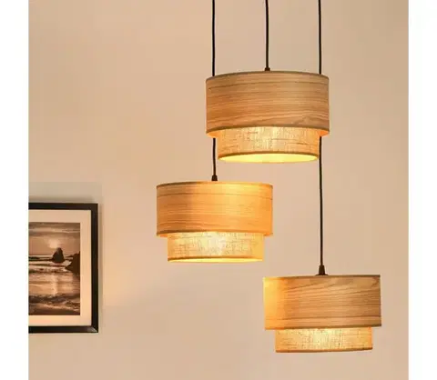 Svietidlá BRILAGI - Luster na lanku MONTANA BOHO 3xE27/15W/230V hnedá/čierna 608442