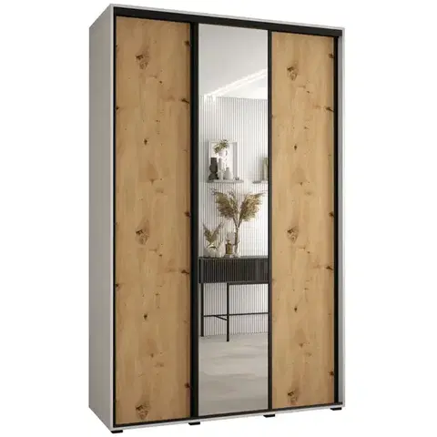 Šatníkové skrine Skriňa 45 Canaris 3 150 biela/artisan/čierna
