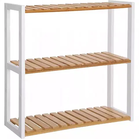 Kúpeľňové doplnky Regál prírodný dub/biely 60X15X55