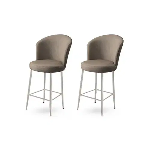 Barové stoličky Bar Stool Set (2 Pieces) Alte - Cappuccino, Chrome