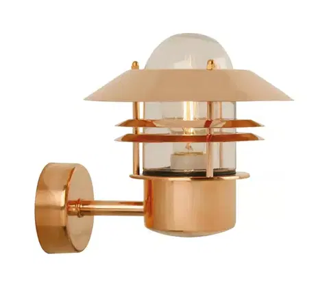 Svietidlá Nordlux - Vonkajšie nástenné svietidlo BLOKHUS 1xE27/60W/230V IP54 medená 25011030