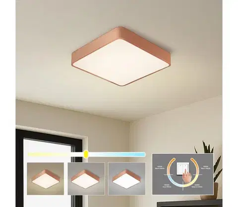 Svietidlá BRILAGI - LED stropné svietidlo POOL SQUARE LED/48W/230V 3000/4000/6000K 50x50 cm bronzové BRI1031