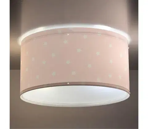 Svietidlá Dalber 82216S - Detské stropné svietidlo STAR LIGHT 2xE27/60W/230V ružová 82216MS