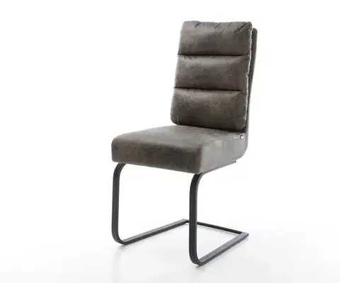 Jedálenské stoličky DELIFE Jedálenská stolička Pela-Flex mikrovlákno sivá vintage jedálenská stolička plochá čierna vrecková pružina