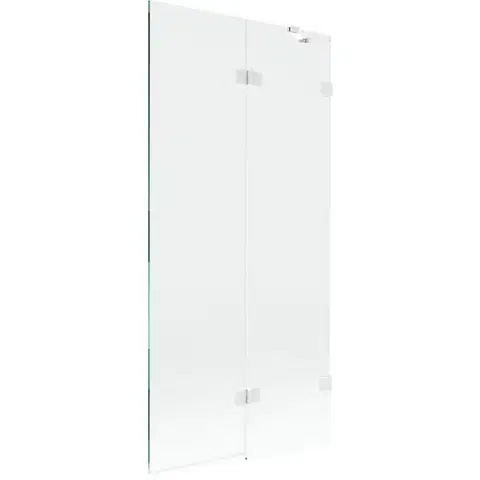 Sprchové dvere MEXEN/S - Lunar vaňová zástena 2-krídlová pravá 90 x 150, transparent, biela 897-090-100-20-00-P