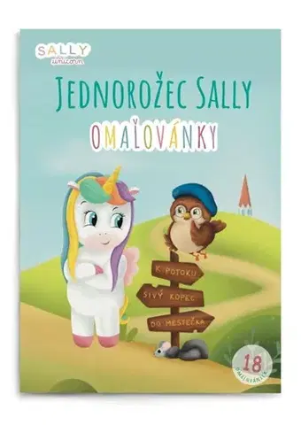Nalepovačky, vystrihovačky, skladačky Jednorožec Sally - Omaľovánky