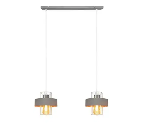 Svietidlá  Luster na lanku VOLTA 2xE27/15W/230V šedá W-L 1377/2 GR+WT