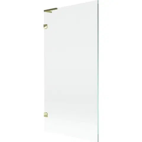 Sprchové dvere MEXEN/S - Lunar L vaňová zástena FIX 90 x 150, transparent, zlatá 897L-090-000-50-00