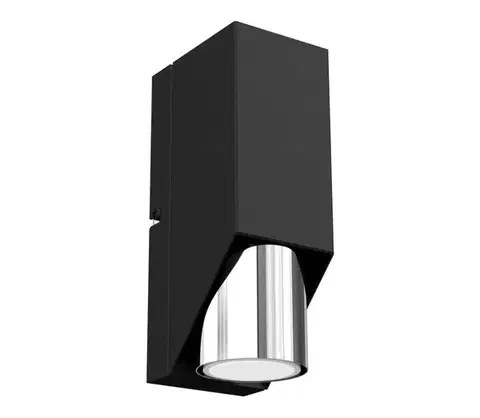 Svietidlá  Nástenné svietidlo WALL 1xGU10/8W/230V čierna/lesklý chróm 3106