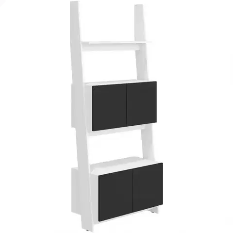 Regály Regál Rack 80-2D Biely/čierna