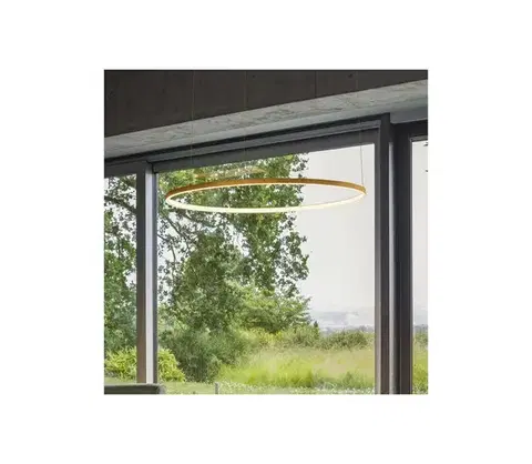 Svietidlá Ideal Lux - LED luster na lanku ORACLE SLIM LED/53W/230V CRI 90 priemer 90 cm zlatý 370514