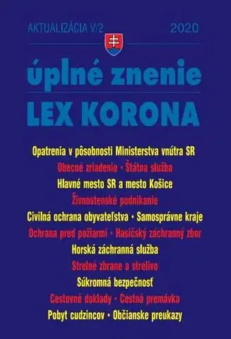 Dane, účtovníctvo Aktualizácia V/2 2020 –LEX-KORONA – štátna a verejná služba, civilná ochrana, súkromná bezpečnosť