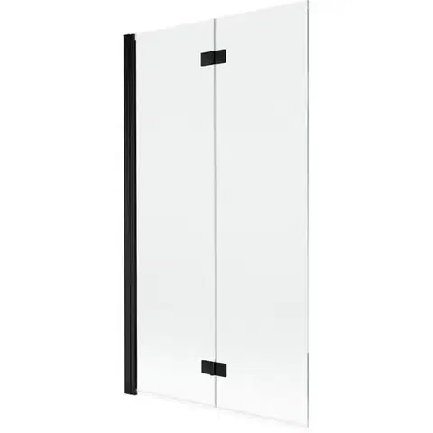 Sprchové dvere MEXEN - MIST vaňová zástena 100x150 cm 6mm 2-s, čierna, číra, ľavá 8A9-100-002-70-00-L