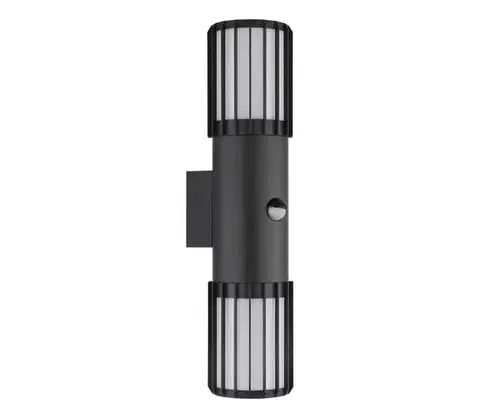 Svietidlá Globo 32160-2S - Vonkajšie nástenné svietidlo so senzorom MERVIN 2xE27/15W/230V IP54 32160-2S