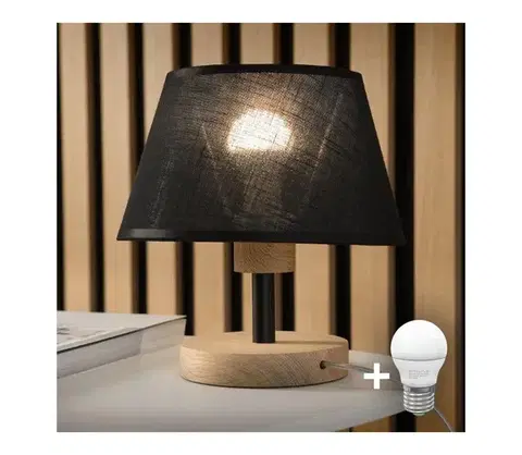 Lampy BRILAGI - LED Stolná lampa ANTHONY 1xE14/40W/230V dub/čierna 8590828610915