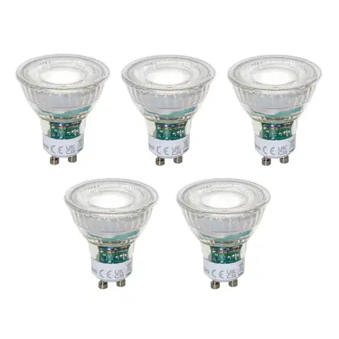 LED osvetlenie Sada 5 stmievateľných LED žiaroviek GU10 50 mm číra 2,5 W 450 lm 6500 K