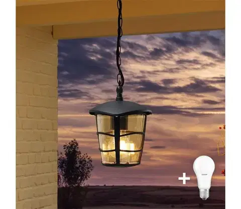 Záhradné lampy Eglo 93406 - Vonkajší LED luster ALORIA 1xE27/8,5W/230V IP44 93406