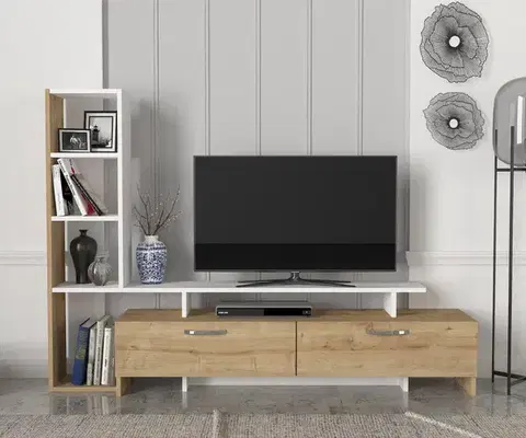 Obývacie steny JAMAL Tv stena, sapphire/biela