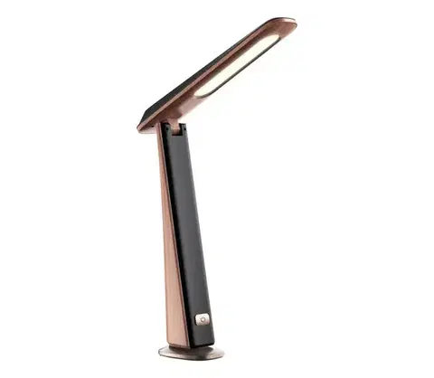 Lampy  LED stmievateľná nabíjateľná stolová lampa TOP LED/4W/5V 1800 mAh 3000/4000/5000K hnedá/čierna ML2247