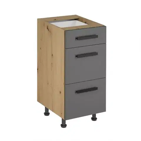 Kuchynské skrinky stojace Skrinka do kuchyne Langen d40s3 úchyt grey