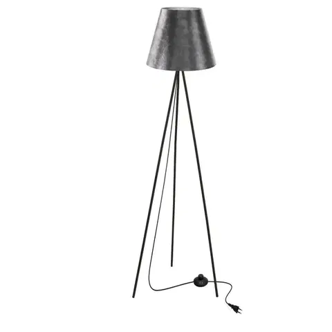 Stojacie lampy Stojaca lampa PLATINO čierna 1x40W E27 strieborné tienidlo
