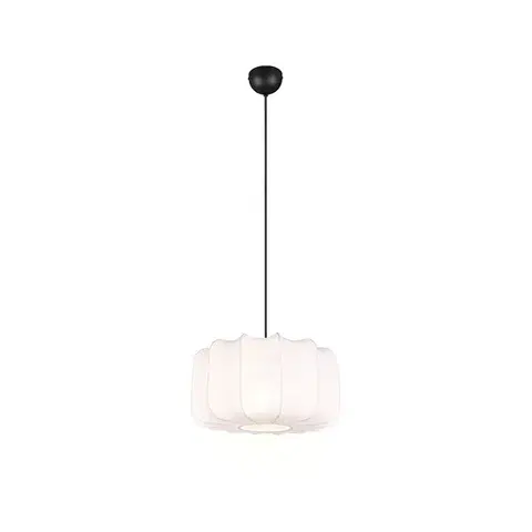 Závesné svietidlá Japandi závesná lampa čierna s bielou 40cm - Madleine