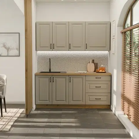 Modulový kuchynský nábytok Kuchynská linka Stilo Claygrey/Artisan 180cm bez pracovnej dosky