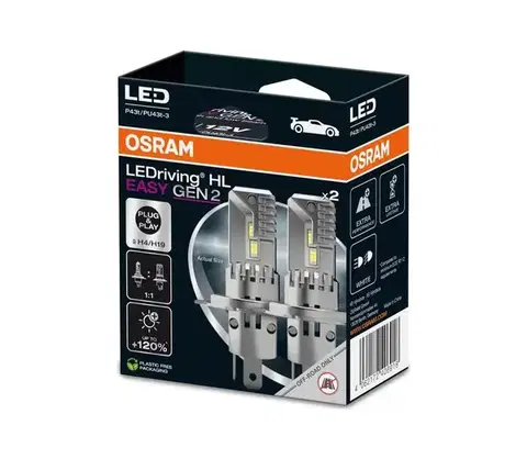 Žiarovky SADA 2x LED Autožiarovka LEDriving H4/H19 P43t/PU43T-3/25W/12V 6500K - Osram 64193DWESY2-2HB