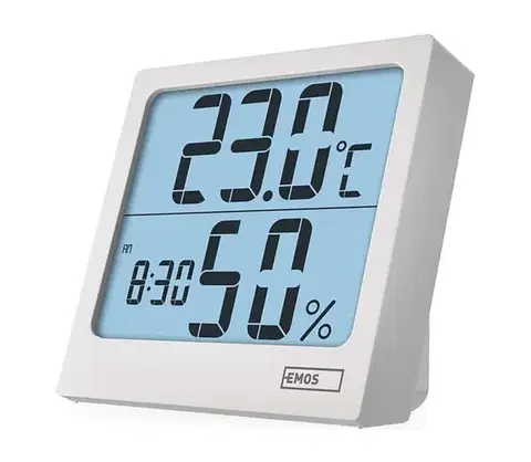 Predlžovacie káble  Digitálny teplomer s vlhkomerom 1xAA biely E0114N