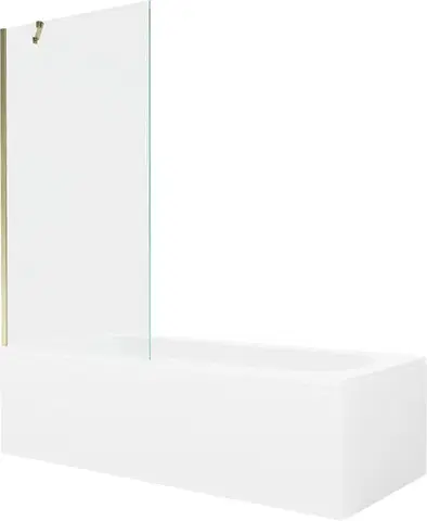 Sprchové dvere MEXEN/S - Vega obdĺžniková vaňa 170 x 70 cm s panelom + vaňová zástena 90, transparent, zlatá 550117070X9509000050