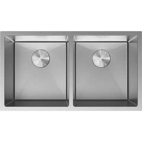 Kuchynské drezy MEXEN MEXEN - Binox oceľový drez 2-bowl 800 x 450 mm, nerez 6421802000-01