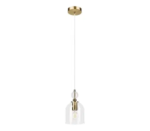 Svietidlá  Luster na lanku VELARE 1xE27/15W/230V zlatý/číry LM-1.305/ZŁOTY