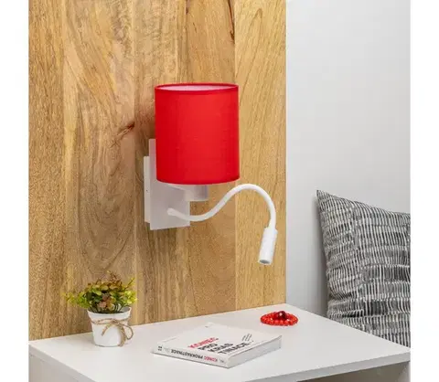 Svietidlá BRILAGI - LED Nástenná lampa NUBILA 1xE27/25W/230V + LED/3W biela/červená BG1559+BG1578