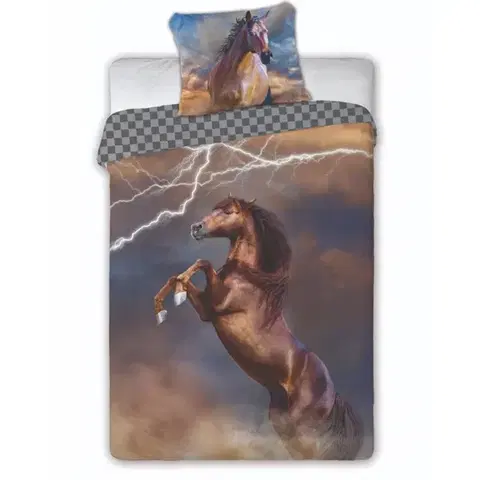 Obliečky Obliečky bavlnené Deluxe 3D Kone 200x140cm+90x70cm Faro Tiahome