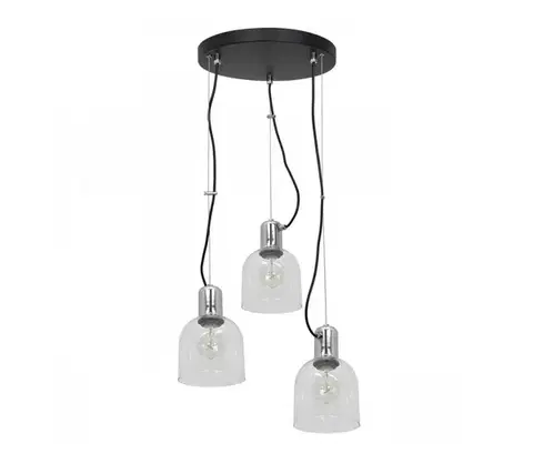 Svietidlá  Luster na lanku BANCO 3xE27/60W/230V okrúhly číra 1751
