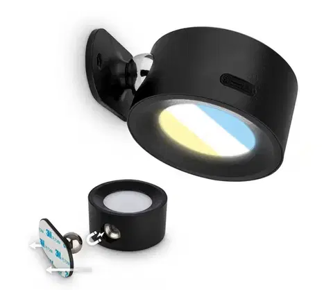 Svietidlá Briloner 3896015 - LED stmievateľné nabíjateľné nástenné svietidlo TARI LED/1,6W/5V 1500 mAh čierne 3896015