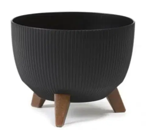 Kvetináče a truhlíky Kinekus Kvetináč plastový, priemer 290mm, ROMA JUMPER, čierny