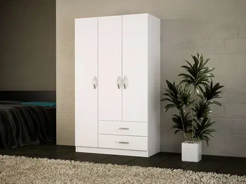 Šatníkové skrine VIDA 3D šatníková skriňa, biela