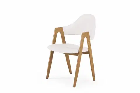 Jedálenské stoličky HALMAR K247 jedálenská stolička biela / dub medový