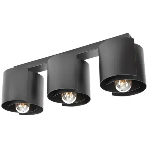 Lampy do obývačky Stropné bodové svietidlo HUGO čierne 2957/Z-B-3 LW3