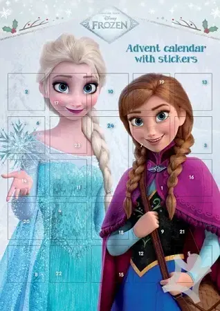 Pre deti a mládež - ostatné Adventný kalendár so samolepkami - Ľadové kráľovstvo