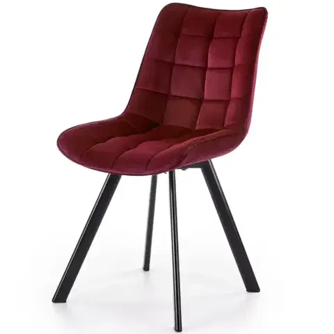 Čalúnené stoličky Stolička K332 Velvet/Kov Bordová