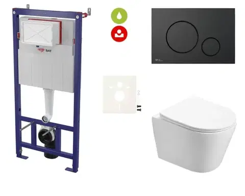 Záchody Cenově zvýhodněný závěsný WC set SAT do lehkých stěn / předstěnová montáž + WC SAT Infinitio SIKOSSIN68KECO SIKOSSIN68KECO