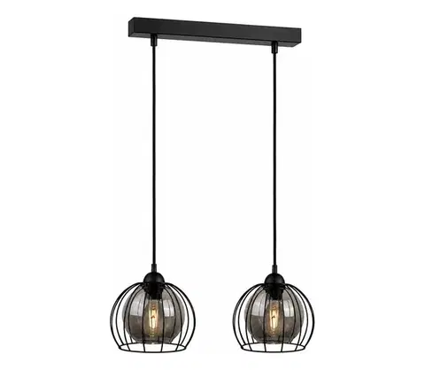 Svietidlá Keter Lighting Luster na lanku SOLO BLACK 2xE27/60W/230V 1473