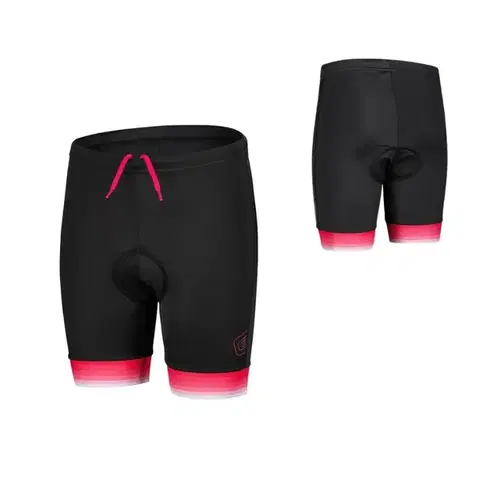 Cyklistické nohavice Detské cyklo nohavice Etape Junior 2.0 čierna / ružová - 140/146