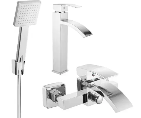Kúpeľňové batérie MEXEN/S - Libra R45 Set umývadlovej a vaňovej batérie s príslušenstvom, chróm 745113R45-00