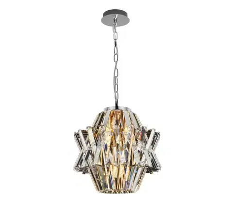 Svietidlá  Krištáľový luster na reťazi CROWN 4xE14/40W/230V chróm ML0400
