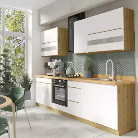 Modulový kuchynský nábytok Kuchynská linka Glamour 260 C Plus s pracovná doska white