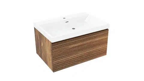 Kúpeľňový nábytok Kúpeľňová skrinka s umývadlom Naturel Elsa 79x35x45,5 cm eben mat ELSA80EBU4 ELSA80EBU4