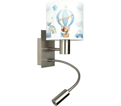Svietidlá BRILAGI - LED flexibilná lampa BOBO 1xE27/25W/230V + LED/3W m. chróm/biela/modrá/medv. BG1556+BG5585